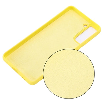Samsung Galaxy S21 5G Liquid Silikone Cover med Strop - Gul
