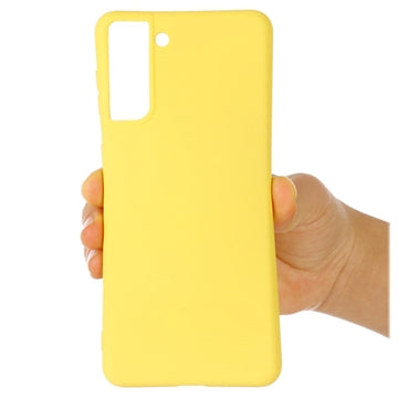 Samsung Galaxy S21 5G Liquid Silikone Cover med Strop - Gul