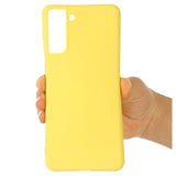Samsung Galaxy S21 5G Liquid Silikone Cover med Strop - Gul