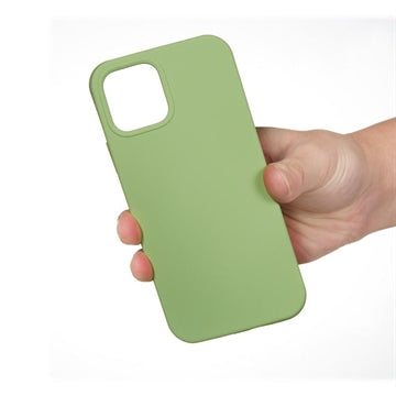 iPhone 12 Pro Max Liquid Silicone Cover - Lysegrøn