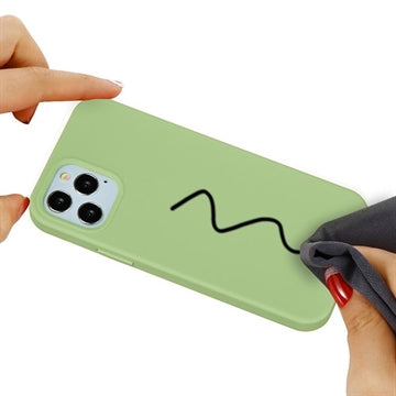 iPhone 12 Pro Max Liquid Silicone Cover - Lysegrøn
