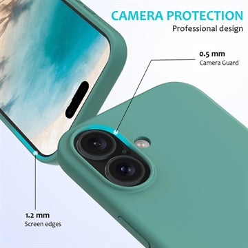 iPhone 16 Liquid Silikone Cover - Mørkegrøn