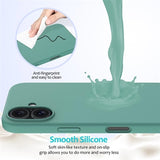 iPhone 16 Liquid Silikone Cover - Mørkegrøn