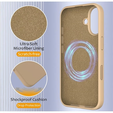 iPhone 16 Plus Liquid Silikone Cover - MagSafe Kompatibel - Ørken guld