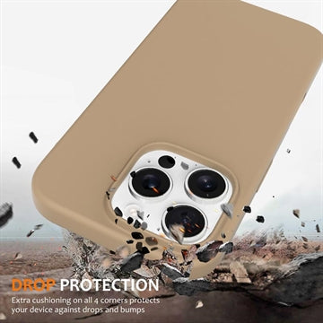 iPhone 16 Pro Max Liquid Silikone Cover - MagSafe Kompatibel - Ørken guld