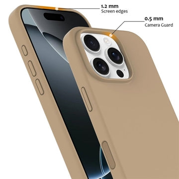 iPhone 16 Pro Max Liquid Silikone Cover - MagSafe Kompatibel - Ørken guld