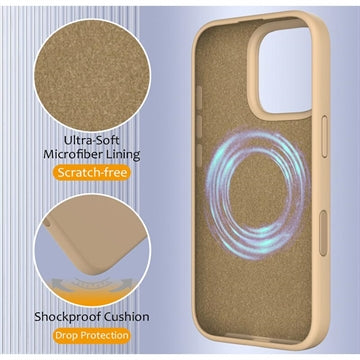 iPhone 16 Pro Max Liquid Silikone Cover - MagSafe Kompatibel - Ørken guld