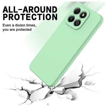 Honor X6c Flydende silikone cover med håndrem - grøn