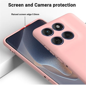 Motorola Edge 70 Flydende silikone cover med håndrem - Pink