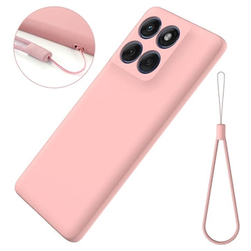 Motorola Edge 70 Flydende silikone cover med håndrem - Pink