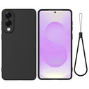 Samsung Galaxy S25 Edge Flydende silikone cover med håndrem - sort
