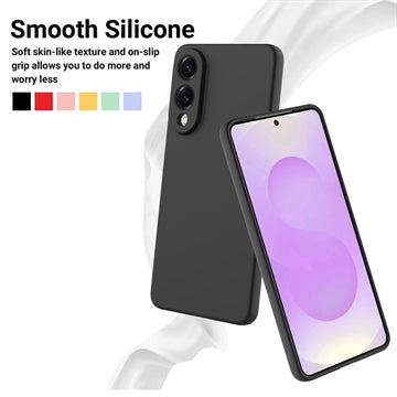 Samsung Galaxy S25 Edge Flydende silikone cover med håndrem - sort
