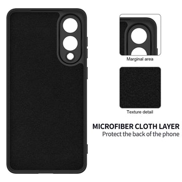 Samsung Galaxy S25 Edge Flydende silikone cover med håndrem - sort