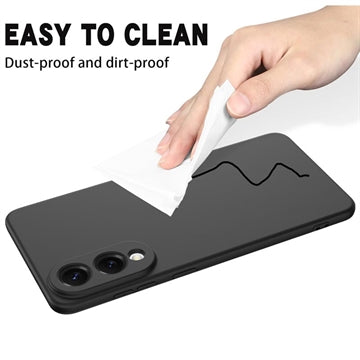Samsung Galaxy S25 Edge Flydende silikone cover med håndrem - sort