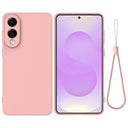 Samsung Galaxy S25 Edge Flydende silikone cover med håndrem - Pink