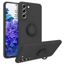 Samsung Galaxy S21 FE 5G Liquid Silikone Cover med Ring Holder - Sort