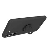 Samsung Galaxy S21 FE 5G Liquid Silikone Cover med Ring Holder - Sort