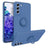 Samsung Galaxy S21 FE 5G Liquid Silikone Cover med Ring Holder - Blå