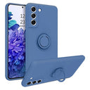 Samsung Galaxy S21 FE 5G Liquid Silikone Cover med Ring Holder - Blå