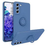 Samsung Galaxy S21 FE 5G Liquid Silikone Cover med Ring Holder - Blå