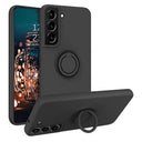 Samsung Galaxy S22 5G Liquid Silikone Cover med Ring Holder - Sort