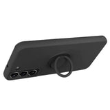 Samsung Galaxy S22 5G Liquid Silikone Cover med Ring Holder - Sort