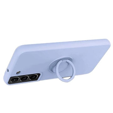Samsung Galaxy S22 5G Liquid Silikone Cover med Ring Holder - Lilla
