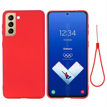 Samsung Galaxy S21 FE 5G Liquid Silikone Cover med Strop (Open Box - God stand) - Rød