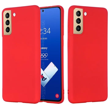Samsung Galaxy S21 FE 5G Liquid Silikone Cover med Strop - Rød
