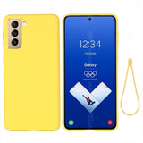 Samsung Galaxy S21 FE 5G Liquid Silikone Cover med Strop - Gul
