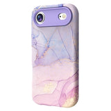 iPhone Air luksus marmor hybrid cover - Lilla / Pink