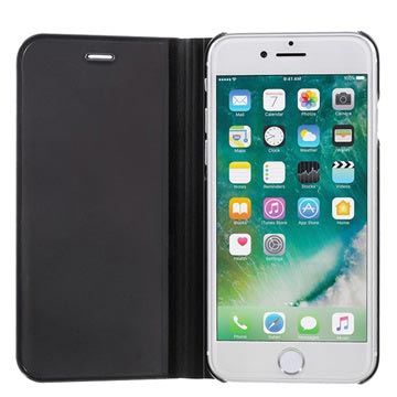 Luksus Mirror View iPhone 7/8/SE (2020)/SE (2022) Flip Cover - Sort