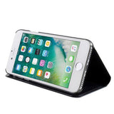 Luksus Mirror View iPhone 7/8/SE (2020)/SE (2022) Flip Cover - Sort