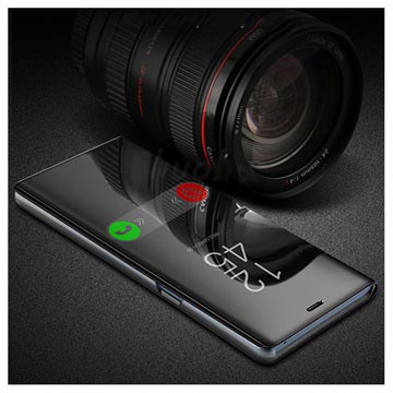 Luksus Mirror View iPhone 7/8/SE (2020)/SE (2022) Flip Cover - Sort