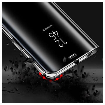 Luksus Mirror View iPhone 7/8/SE (2020)/SE (2022) Flip Cover - Sort