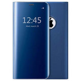 Luksus Mirror View iPhone 7/8/SE (2020)/SE (2022) Flip Cover - Blå