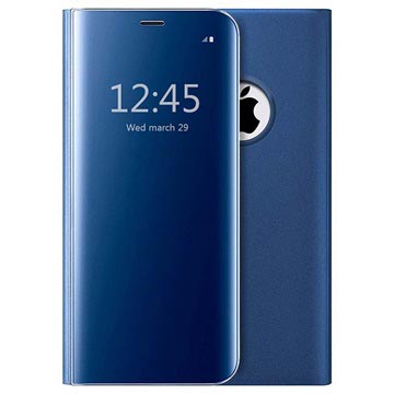 Luksus Mirror View iPhone 7/8/SE (2020)/SE (2022) Flip Cover - Blå