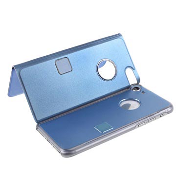 Luksus Mirror View iPhone 7/8/SE (2020)/SE (2022) Flip Cover - Blå