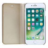 Luksus Mirror View iPhone 7/8/SE (2020)/SE (2022) Flip Cover - Guld