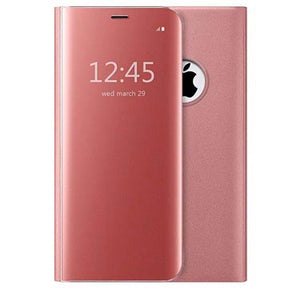 Luksus Mirror View iPhone 7/8/SE (2020)/SE (2022) Flip Cover - Rødguld