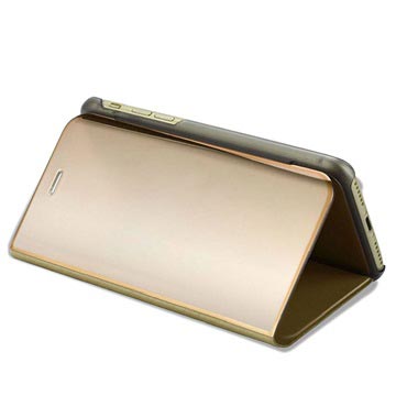 Luksus Series Mirror View iPhone 7 Plus / 8 Plus Flip Cover - Guld