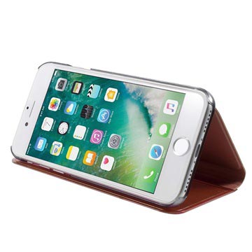 Luksus Series Mirror View iPhone 7 Plus / 8 Plus Flip Cover - Rødguld