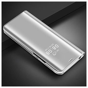 Luksus Series Mirror View iPhone 7 Plus / 8 Plus Flip Cover - Sølv