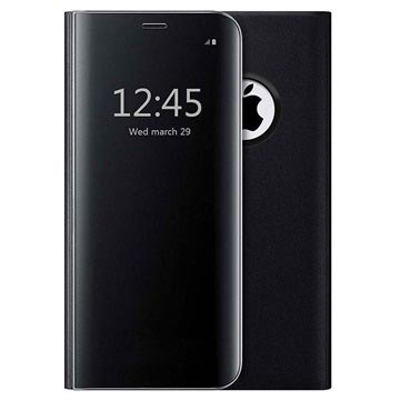 Luksus Series Mirror View iPhone 7 Plus / 8 Plus Flip Cover - Sort