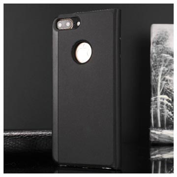 Luksus Series Mirror View iPhone 7 Plus / 8 Plus Flip Cover - Sort