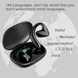 M8 144 Languages Translation Earphones Støjreducerende Smart Voice Translator TWS Bluetooth Headset - Sort