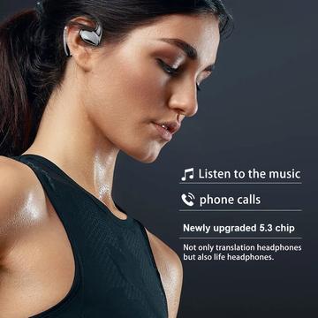 M8 144 Languages Translation Earphones Støjreducerende Smart Voice Translator TWS Bluetooth Headset - Sort