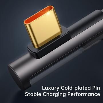MCDODO CA-3380 MDD 1,2 m USB-A til Type-C 90-graders albue datakabel 6A hurtig opladning gennemsigtig ledning