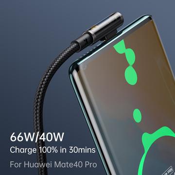 MCDODO CA-3380 MDD 1,2 m USB-A til Type-C 90-graders albue datakabel 6A hurtig opladning gennemsigtig ledning
