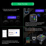 MT04 bil Bluetooth-adapter FM-sender HiFi musik MP3-afspiller Type-C + USB biloplader